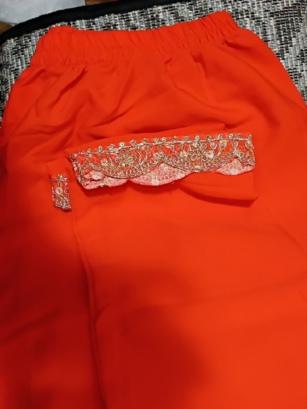 Embellished Pink-Red Ethnic Maxi Dress - Picture 5 of 7
